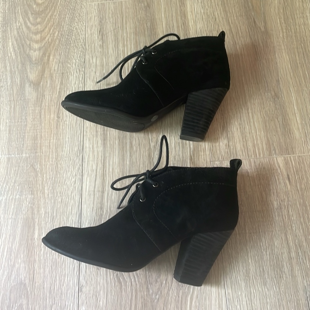 Lucky Brand - Black suede booties - sz 7